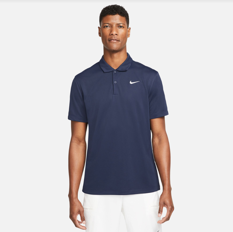 Nike Polo NKCT Solid (Marine/Blanc)