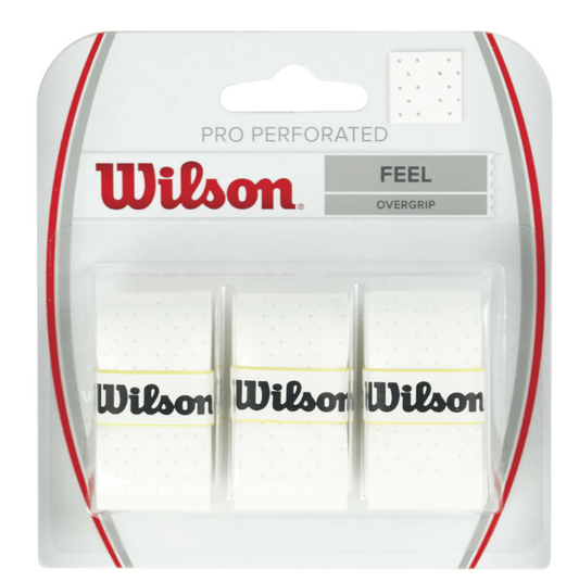 Wilson Pro Overgrip Perfored Paquet de 3 (Blanc)